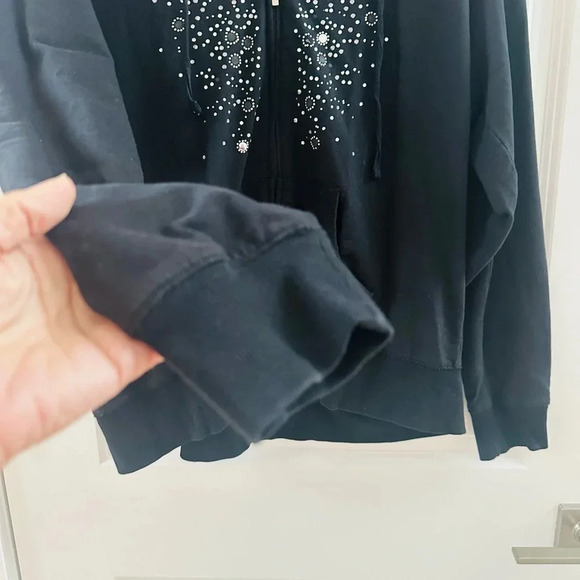 Kim Rodgers XL black sparkling hoodie casual athletic wear hoodie - Picture 3 of 6